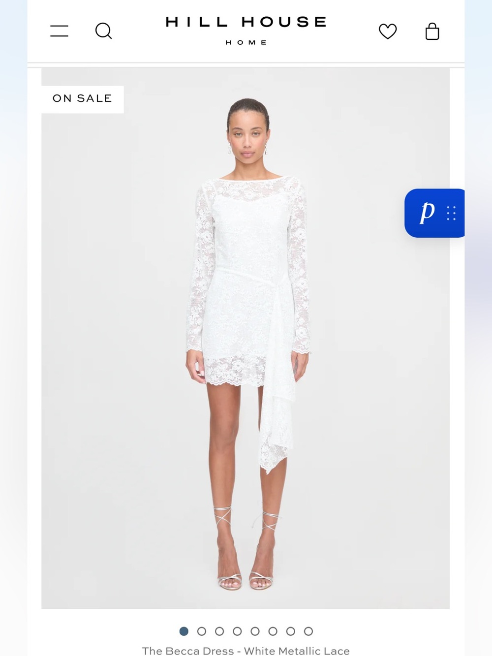Hill House White Metallic Lace Mini Dress